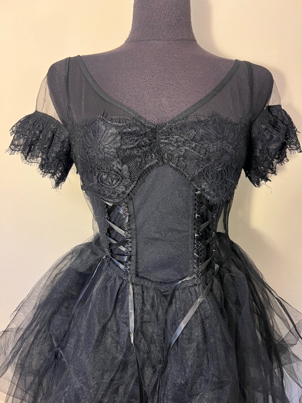 Dark in Love Whimsygoth Mesh and Lace Maxi Dress - Picture 2 of 9
